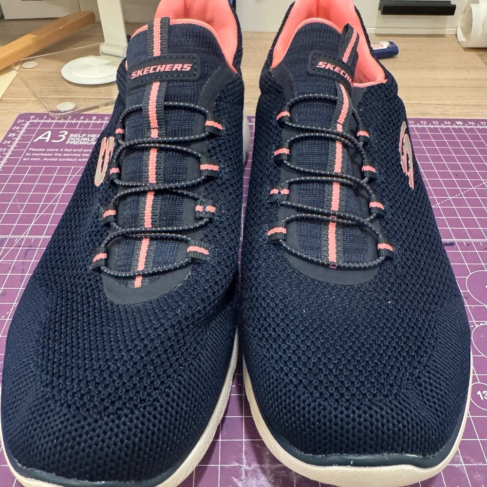 Skechers Women's Navy and Coral Sneakers